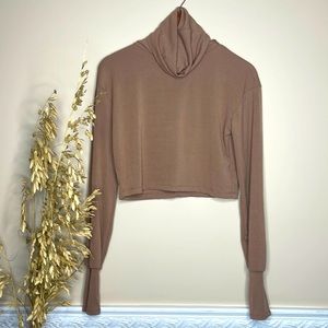HYFVE Cropped Turtleneck Long Sleeve Top